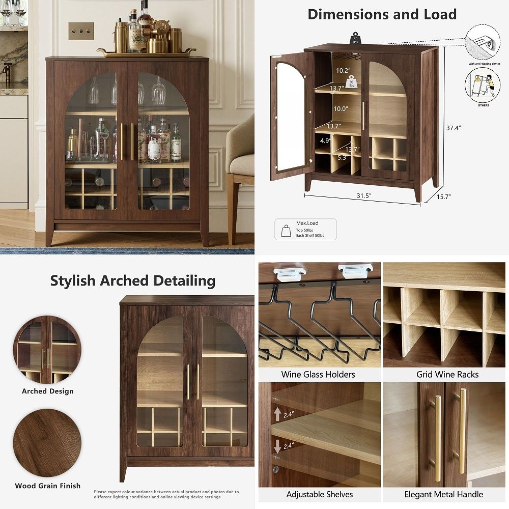 Glass Cabinet Display - خزانة تخزين طويلة بتصميم مموج مع