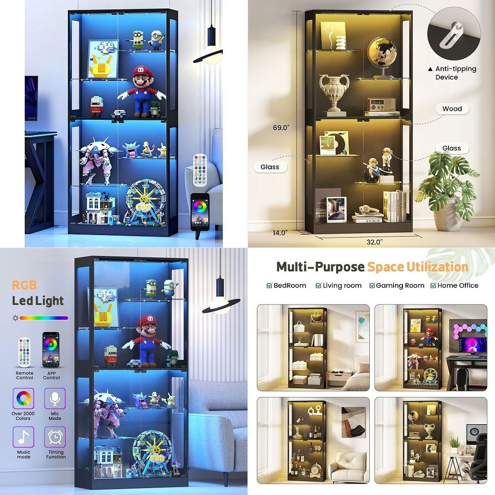 Glass Cabinet Display - خزانة عرض زجاجية بأبواب زجاجية 69