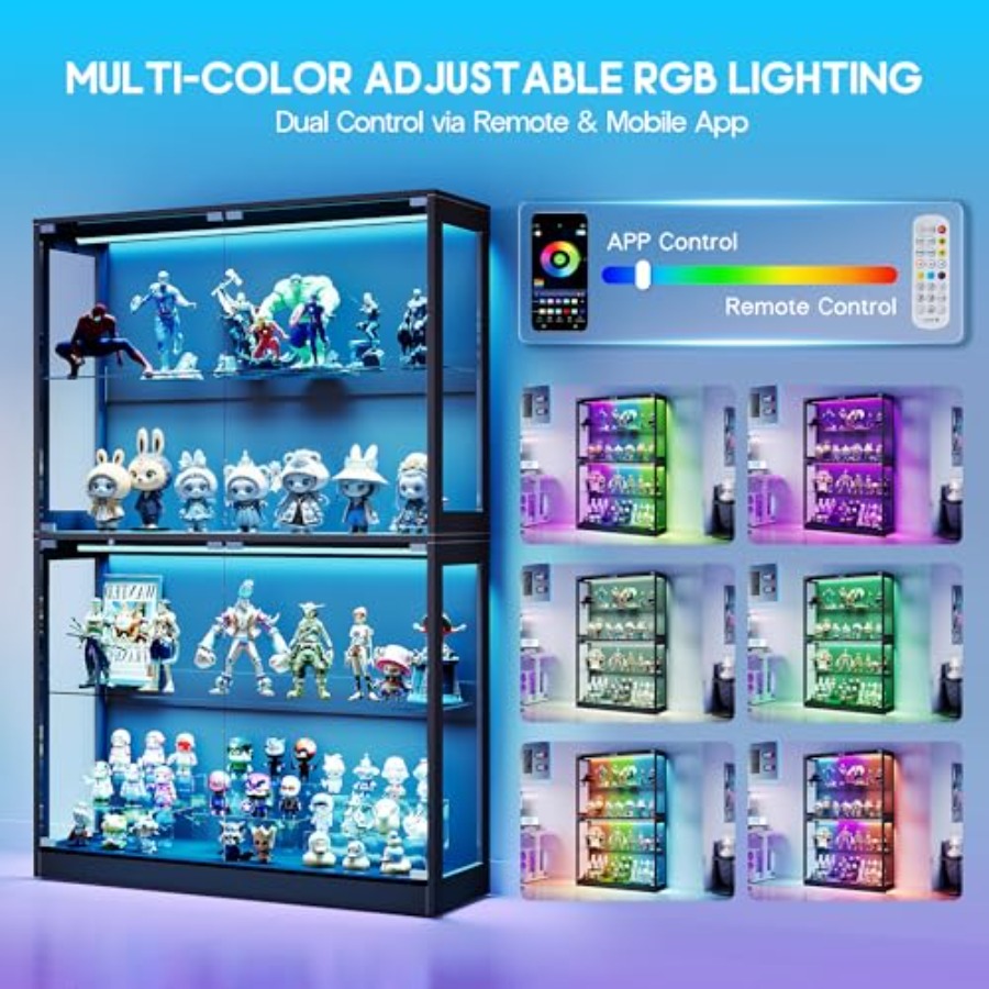 خزانة عرض RGB بطول 45 بوصة مع  - مراجعة Glass Cabinet Display وسعره