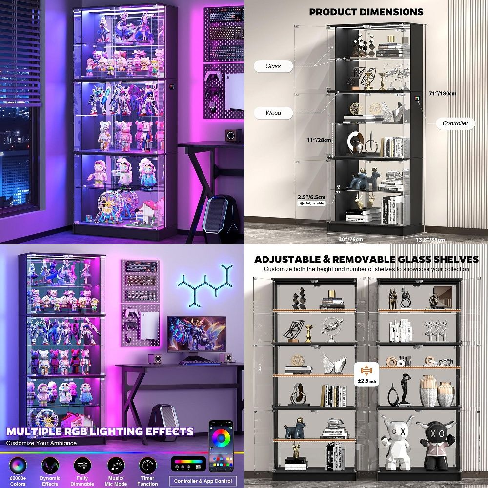 خزانة عرض زجاجية بـ 6 طبقات، خ - مراجعة Glass Cabinet Display وسعره