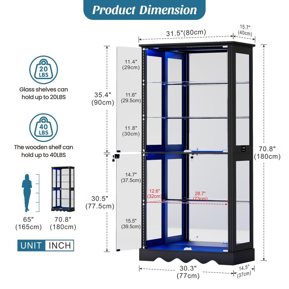 خزانة عرض زجاجية بـ 6 طبقات، خ - مراجعة Glass Cabinet Display وسعره