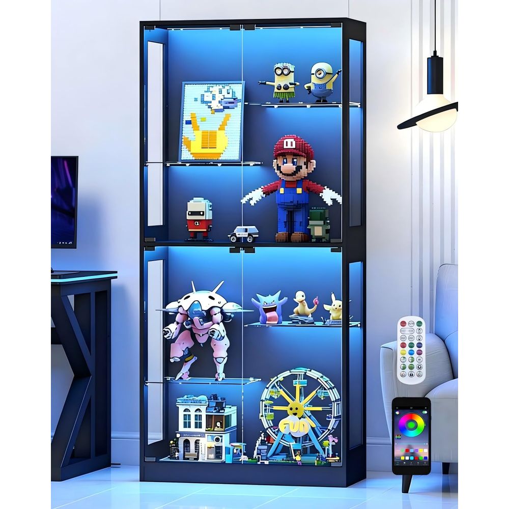 خزانة عرض زجاجية بأبواب زجاجية - مراجعة Glass Cabinet Display وسعره